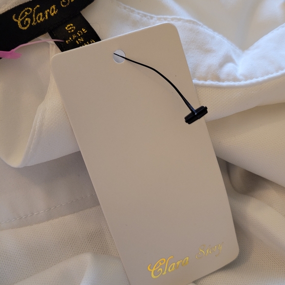 NWT White One-Piece Short Romper - Picture 3 of 3